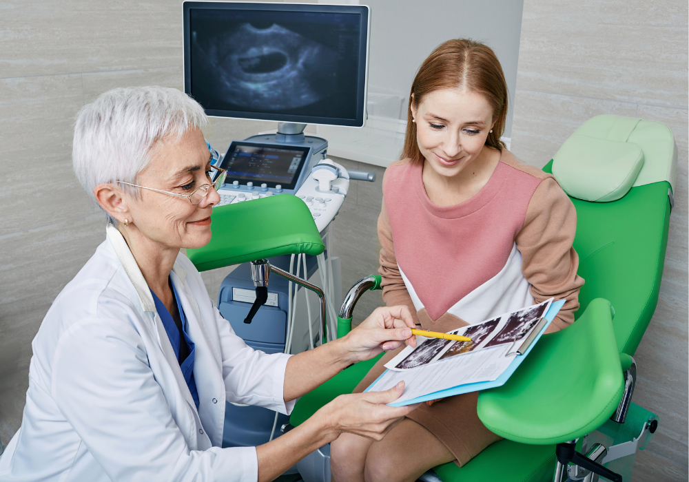 doctor explaining advanced gynecological treatments near Silver Spring